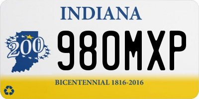 IN license plate 980MXP