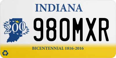 IN license plate 980MXR