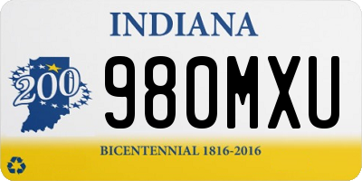 IN license plate 980MXU