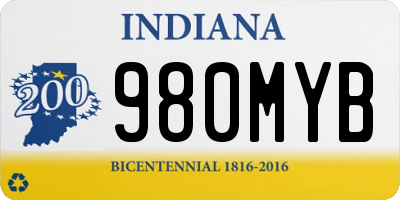 IN license plate 980MYB