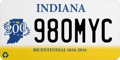 IN license plate 980MYC
