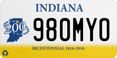 IN license plate 980MYO