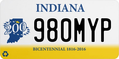 IN license plate 980MYP