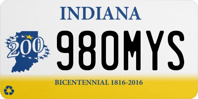 IN license plate 980MYS