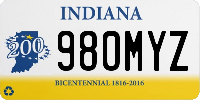 IN license plate 980MYZ