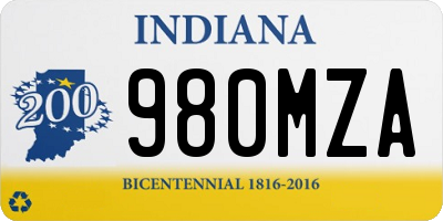 IN license plate 980MZA