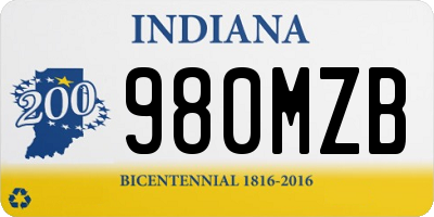 IN license plate 980MZB