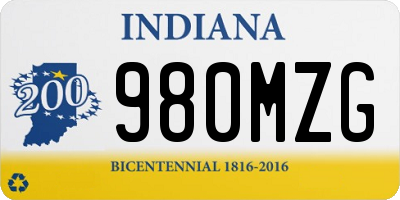 IN license plate 980MZG