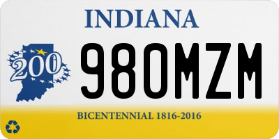 IN license plate 980MZM