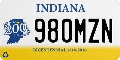 IN license plate 980MZN