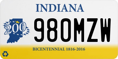 IN license plate 980MZW