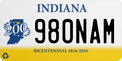 IN license plate 980NAM