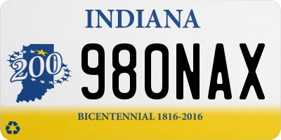 IN license plate 980NAX