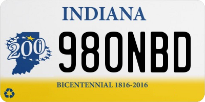 IN license plate 980NBD