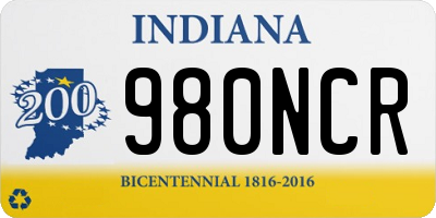 IN license plate 980NCR