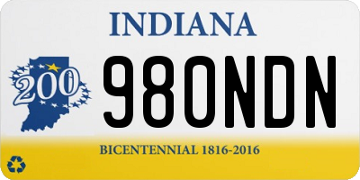 IN license plate 980NDN