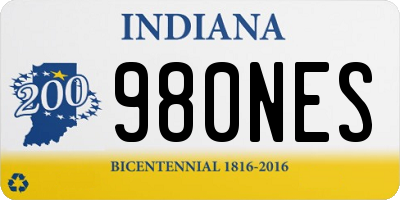 IN license plate 980NES