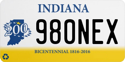 IN license plate 980NEX