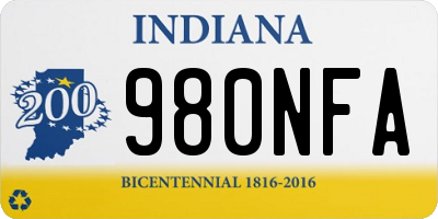 IN license plate 980NFA