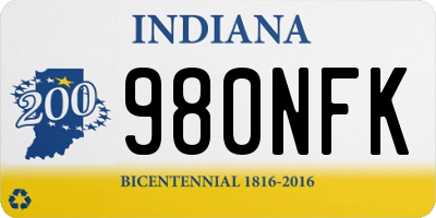 IN license plate 980NFK
