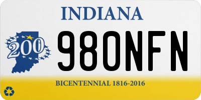 IN license plate 980NFN