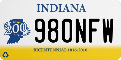 IN license plate 980NFW