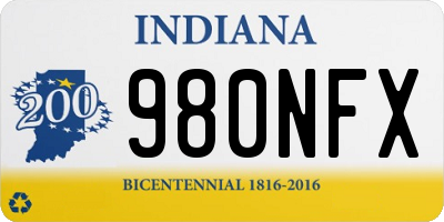 IN license plate 980NFX