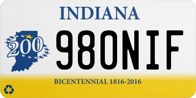 IN license plate 980NIF