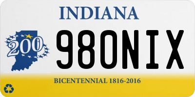 IN license plate 980NIX