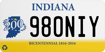 IN license plate 980NIY