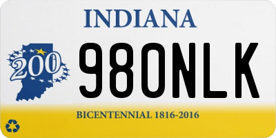 IN license plate 980NLK