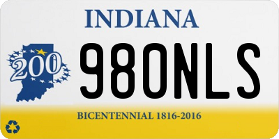 IN license plate 980NLS