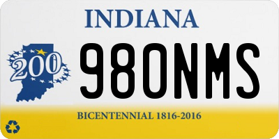 IN license plate 980NMS