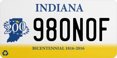IN license plate 980NOF