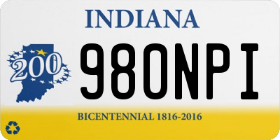 IN license plate 980NPI