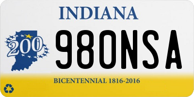 IN license plate 980NSA