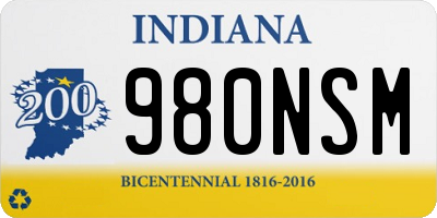 IN license plate 980NSM