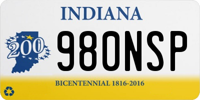 IN license plate 980NSP