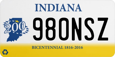 IN license plate 980NSZ