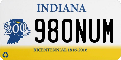 IN license plate 980NUM