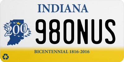 IN license plate 980NUS