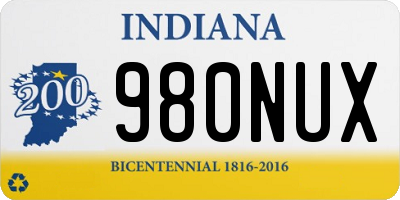 IN license plate 980NUX
