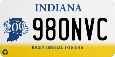 IN license plate 980NVC