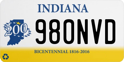 IN license plate 980NVD