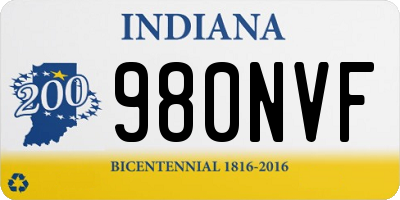 IN license plate 980NVF