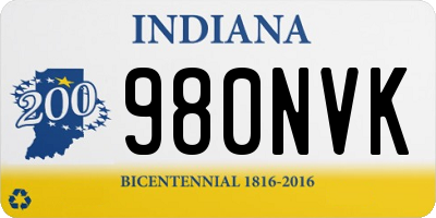 IN license plate 980NVK