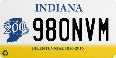 IN license plate 980NVM
