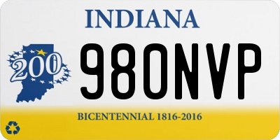 IN license plate 980NVP