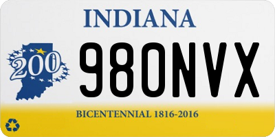 IN license plate 980NVX