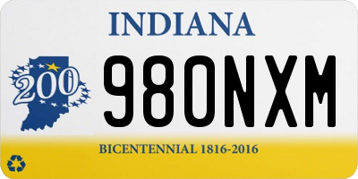 IN license plate 980NXM